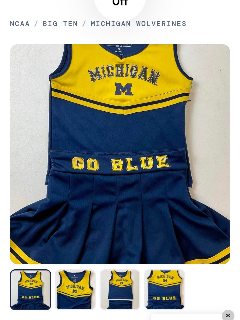 Colosseum Navy & Yellow Michigan Kids Cheer Tank Top